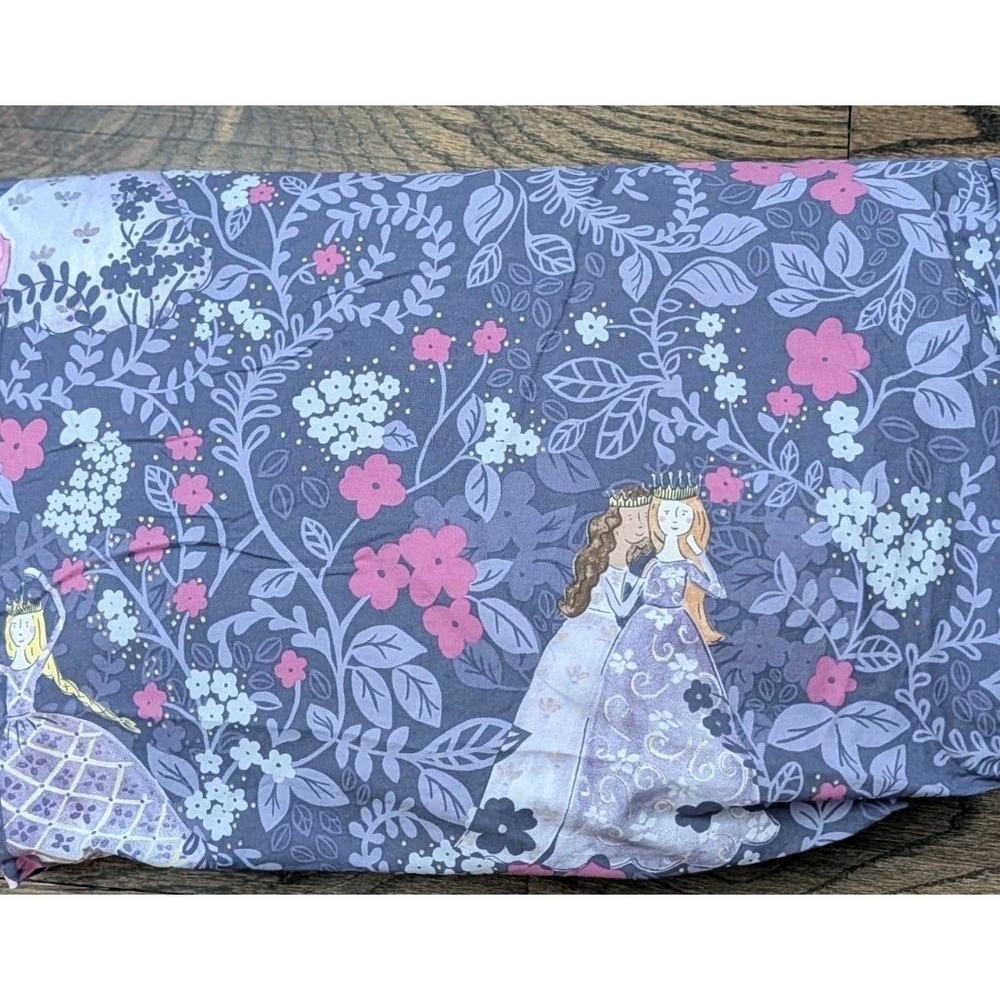 Pottery Barn Kids Sonja Princess Twin Bed Duvet Cover Pink Purple Floral Whimsy